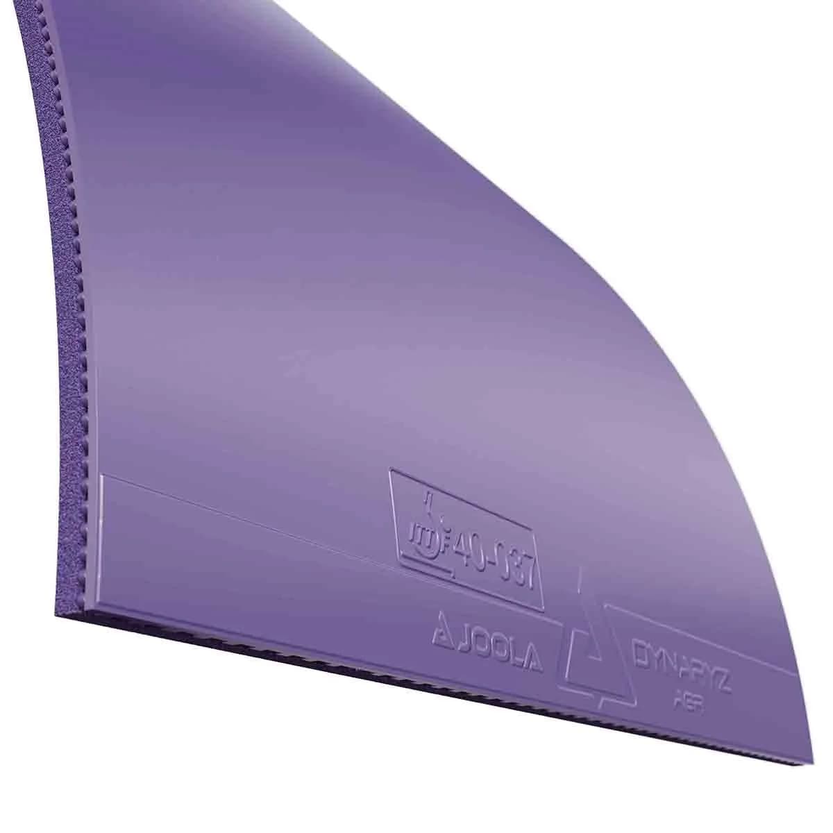 Violettes Obergummi des Dynaryz AGR mit dem eingeprägten JOOLA-Logo