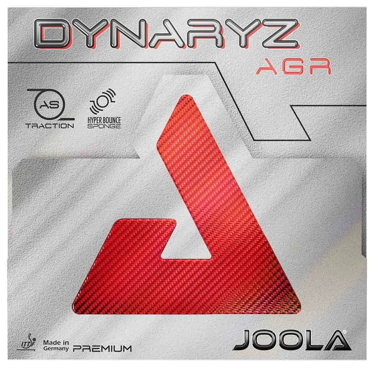 Vorderseite der Verpackung des Belags JOOLA Dynaryz AGR auf hellem Hintergrund