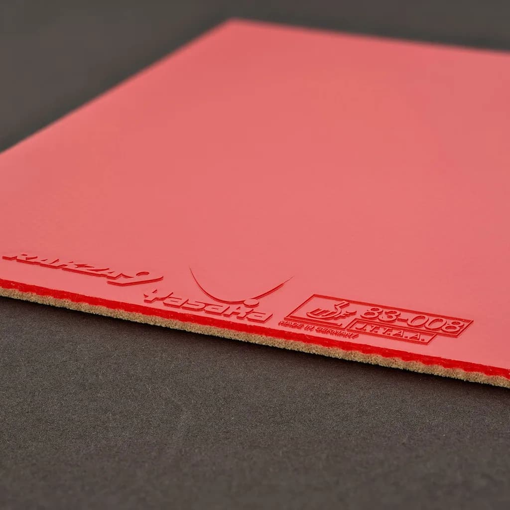 Schrägansicht von Kante und Schriftzug des Yasaka Rakza 9