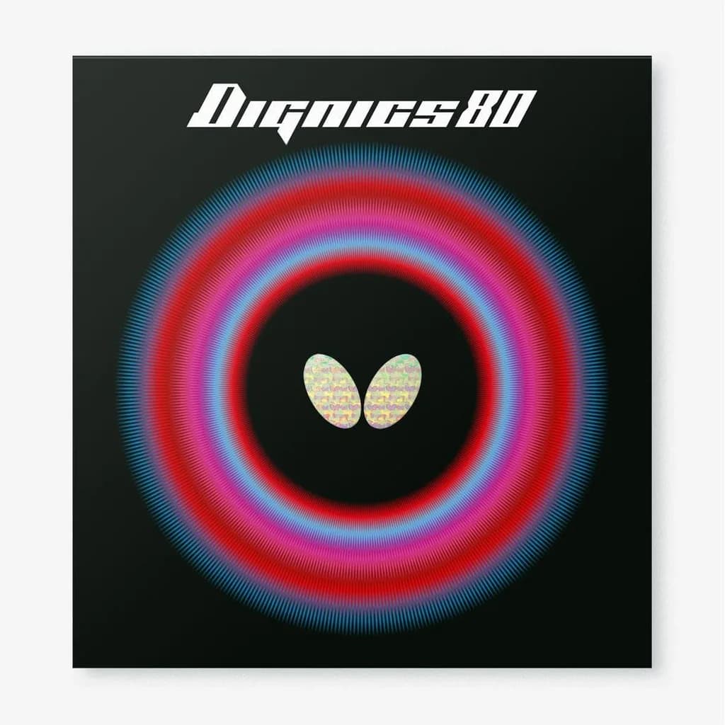 Embalaje de la goma Butterfly Dignics 80, fondo blanco