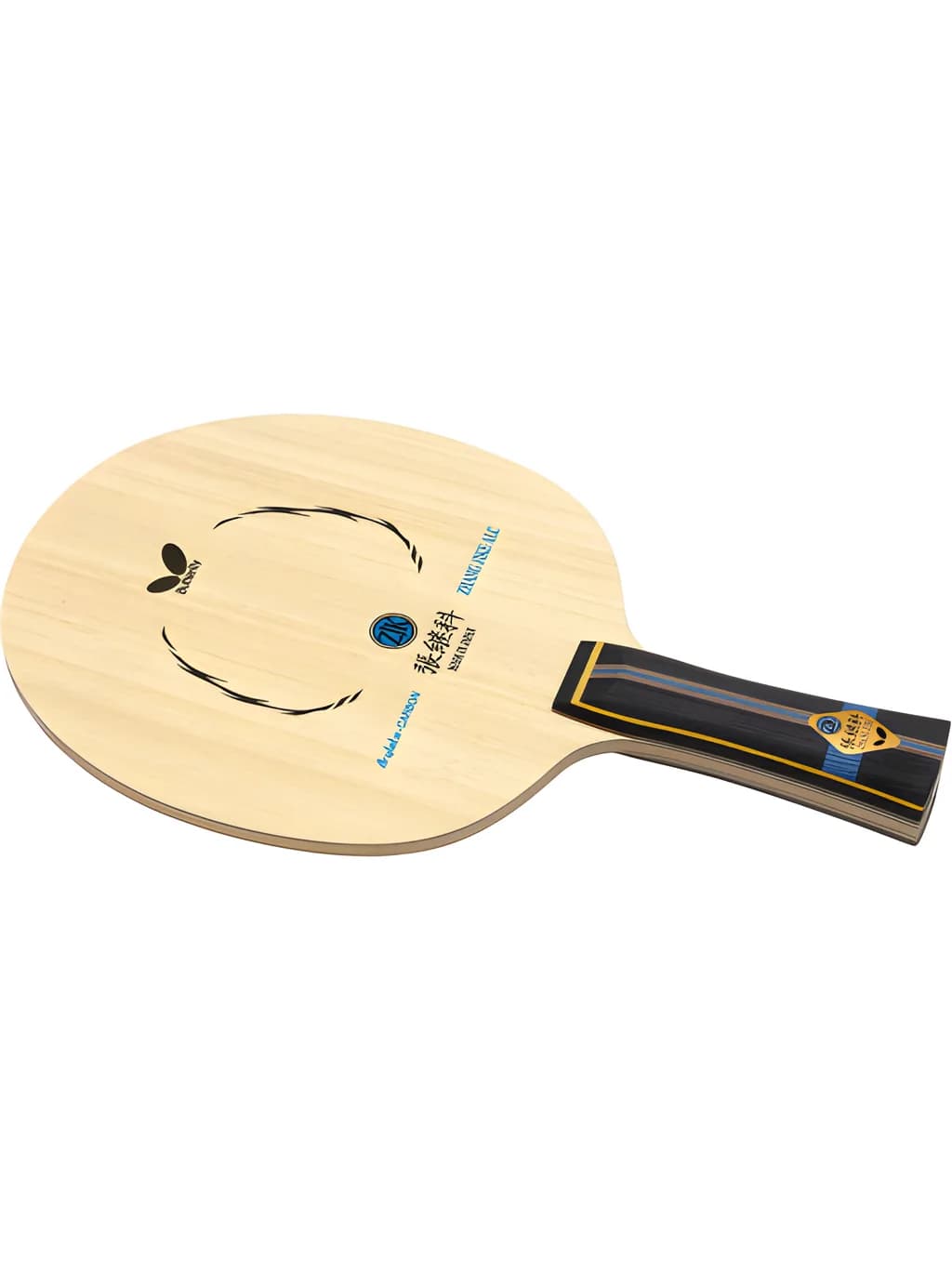 Pala Butterfly Zhang Jike ALC con la firma del jugador en la cabeza y mango cóncavo